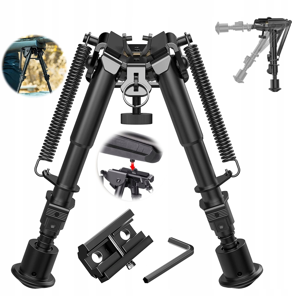 Bipod Taktyczny Z Adapterem Szynowym Składany Regulowany 6-9