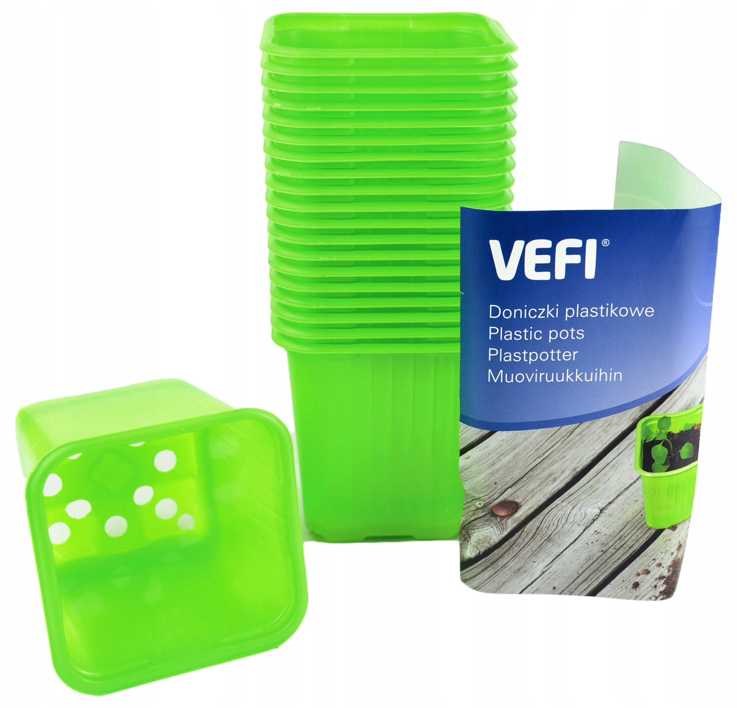 

Vefi Doniczki kwadratowe 8x8cm 20szt rozsada ziel.