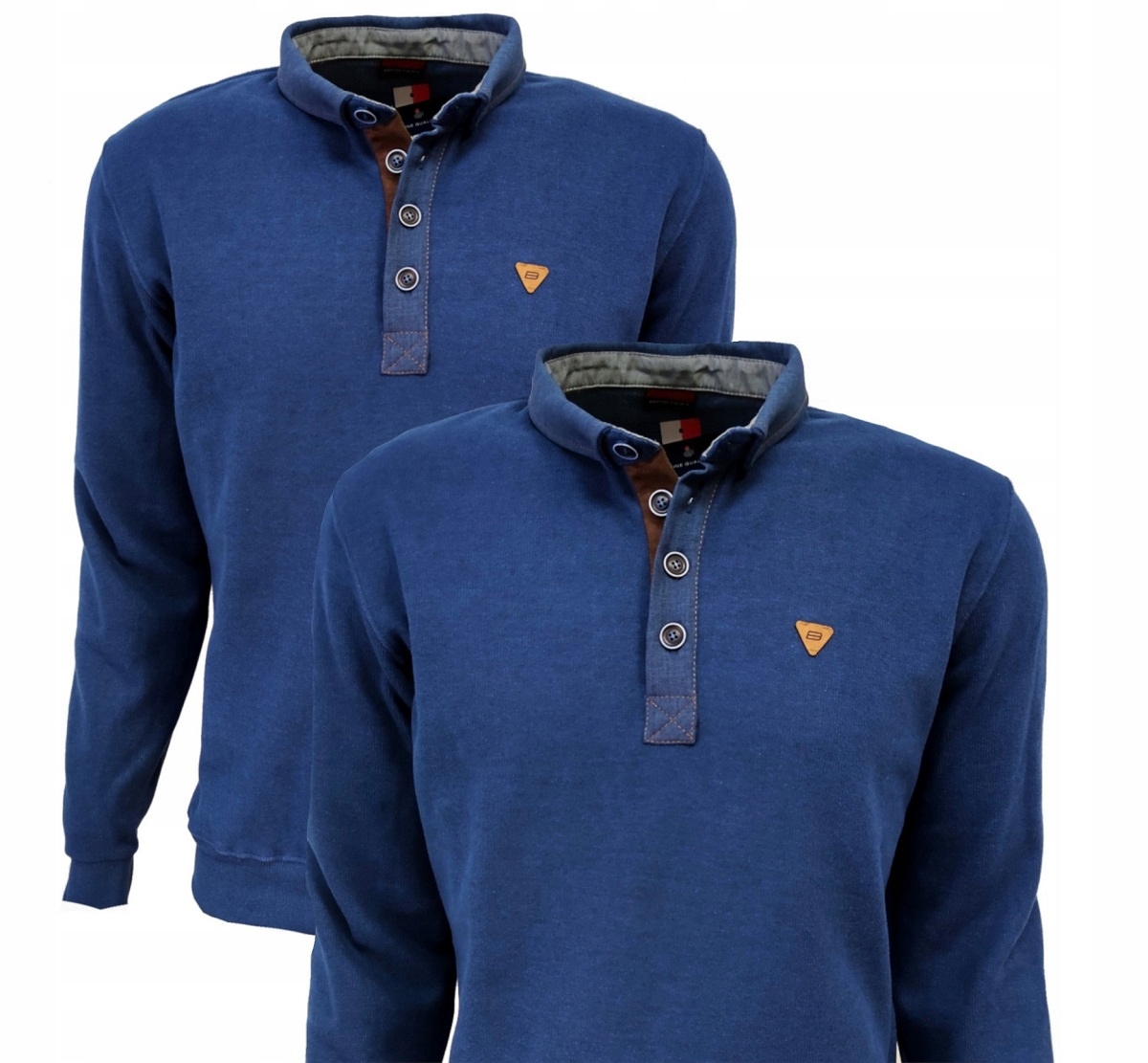 Mikina Polo Pánská Teplá Světle Modrá XXL Bastion