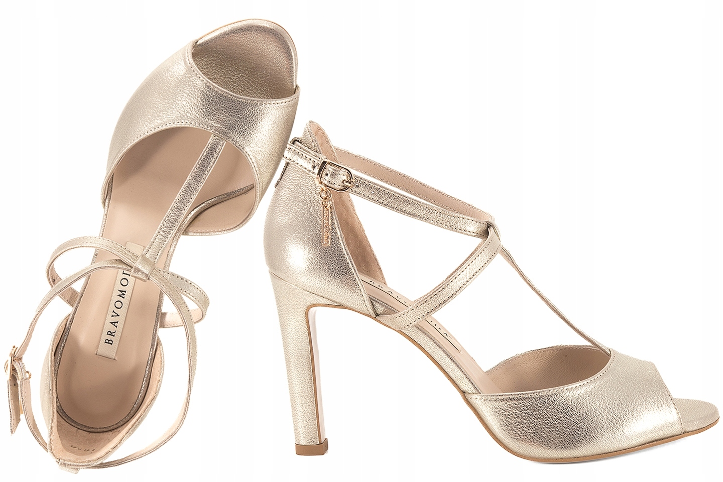 Bravo Moda 1858 Dámské Sandály Kožené Lodičky zlaté grid Zlaté 37