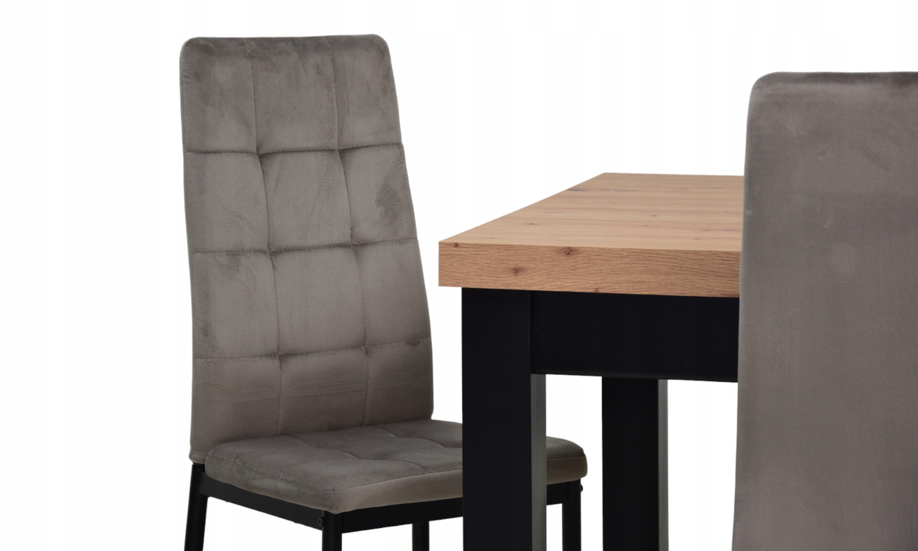 ZESTAW STÓŁ+8 KRZESEŁ DLA DUŻEJ RODZINY DO SALONU Kod producenta IK-07 SZARO-BEŻOWY +S-7 CZ.ARTISAN 90x170x250