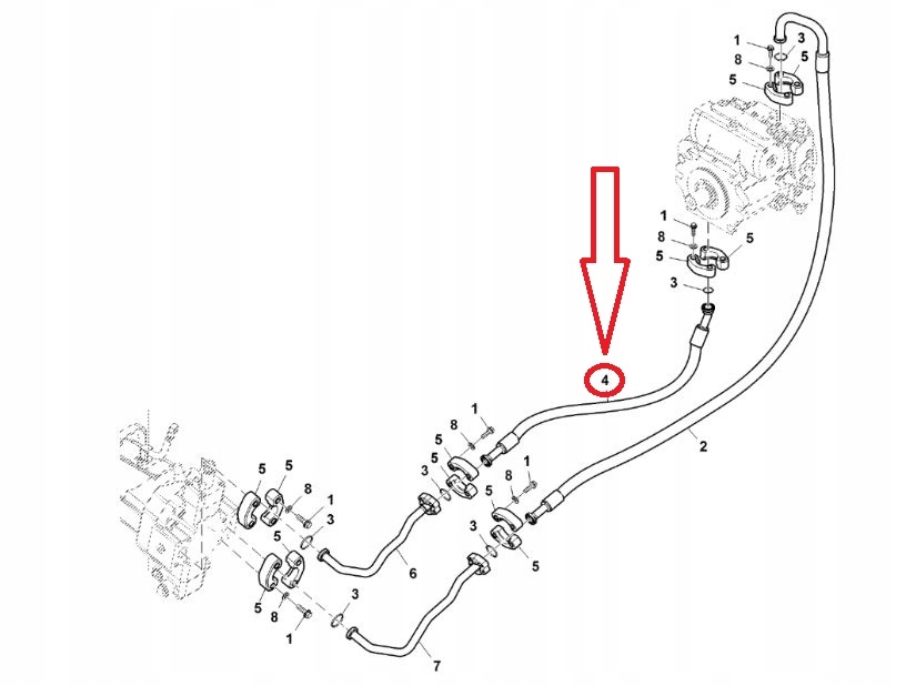 Przewod Hydrauliczny John Deere AH234764 Part number AH234764
