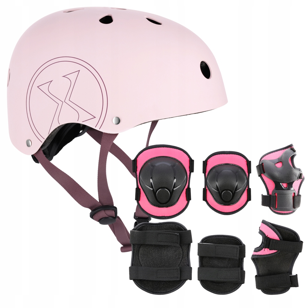 Kask Rowerowy Dziecięcy Z Regulacją Ochraniacze Komplet Na Deskorolkę S