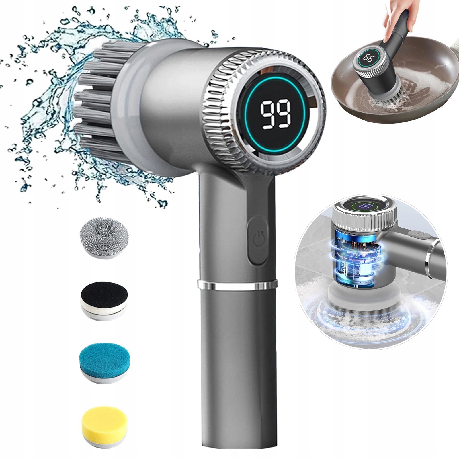 Levně Elektrický Čisticí Kartáč 5V1 Pro Koupelnu A Podlahu, Bazénové Spáry