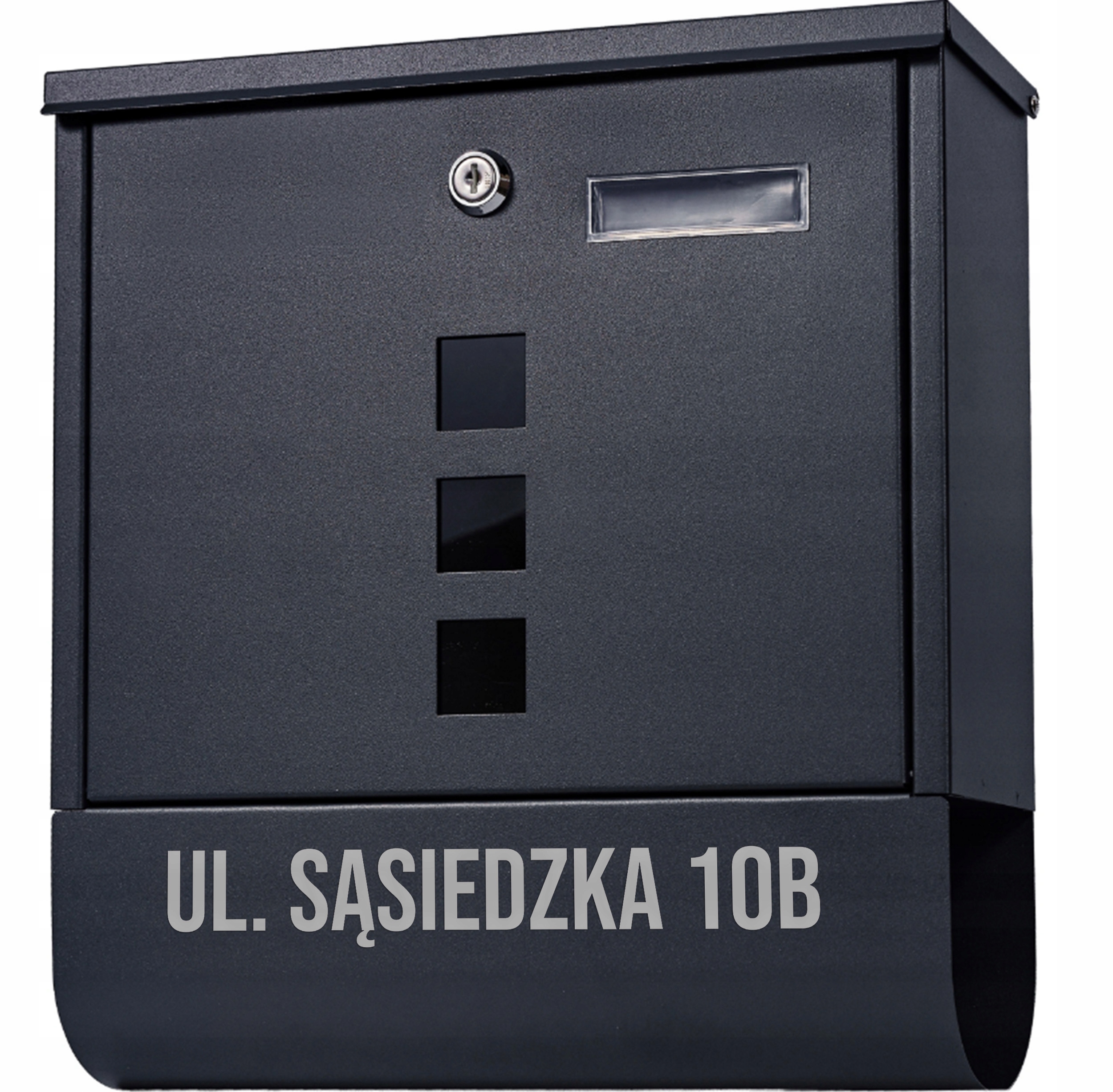 Poštovní Schránka Na Dopisy A Noviny Černá S Nápisem Na Poštu Tuba Adresa