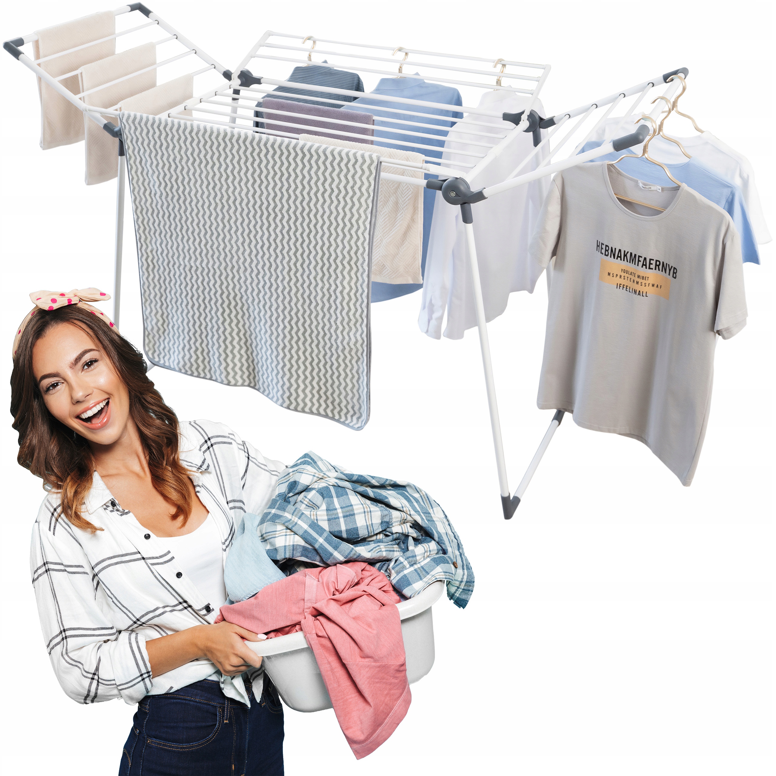 Levně Sušák Na Prádlo, Skládací, Stabilní, Pro Praní Prádla V Domácnosti