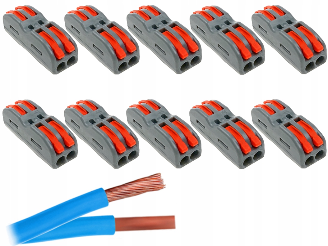 KOSTKA ELEKTRYCZNA SZYBKOZŁĄCZKA ZŁĄCZKA INSTALACYJNA PRZELOTOWA 2-2 10szt
