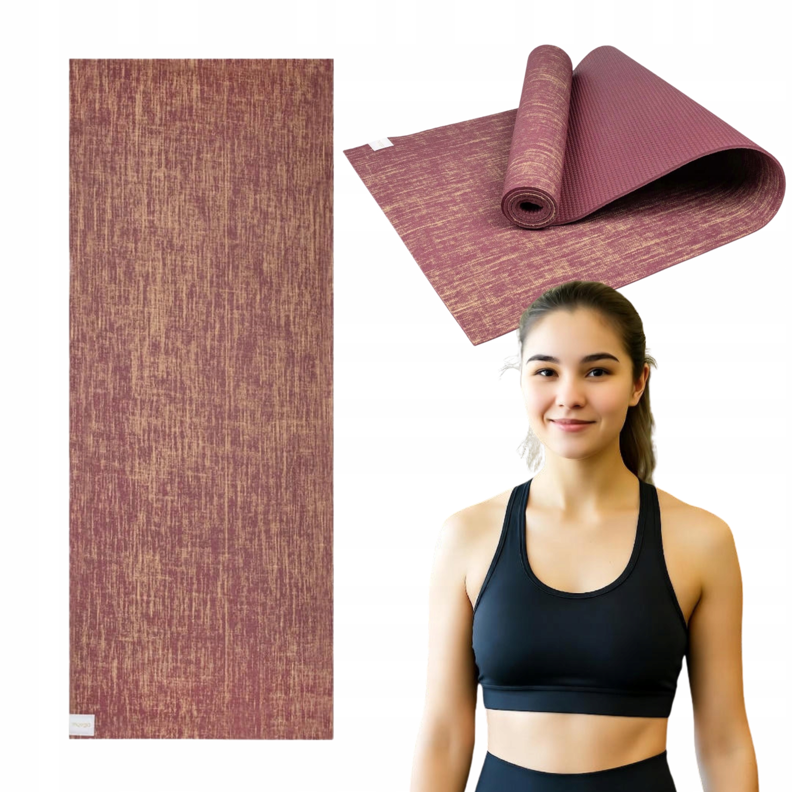 Mata do ćwiczeń jogi myga Jute 5 mm 100% naturalna oddychająca antypoślizgo