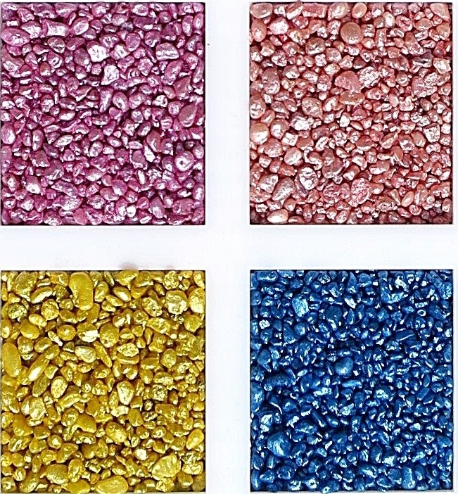 Kamínky metalické, perlový křemen, ozdobný písek 2-4 mm, každá barva je 20 kg