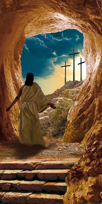 Pozadí pro hrob Páně Banner Velikonoce Postní doba 300 x 150 cm