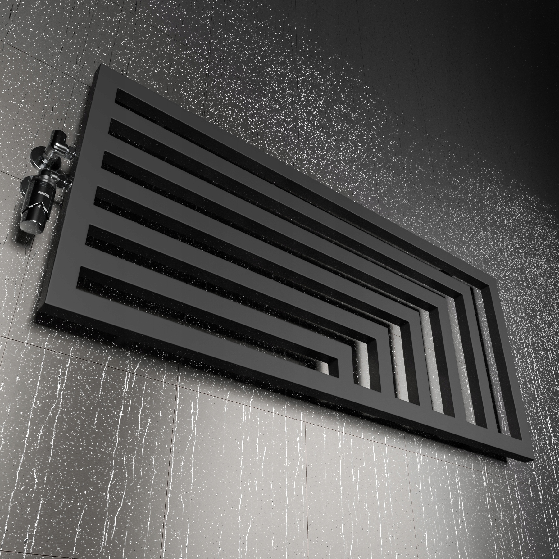 POZIOMY GRZEJNIK LAOS 52x80 CZARNY MAT Kolor czarny