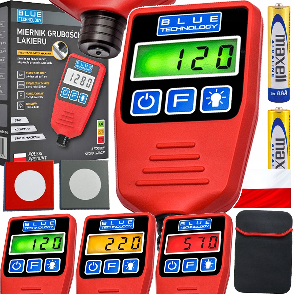 Polski Miernik grubości lakieru Czujnik Tester P-13-AL Stal Alu. Sonda Kul