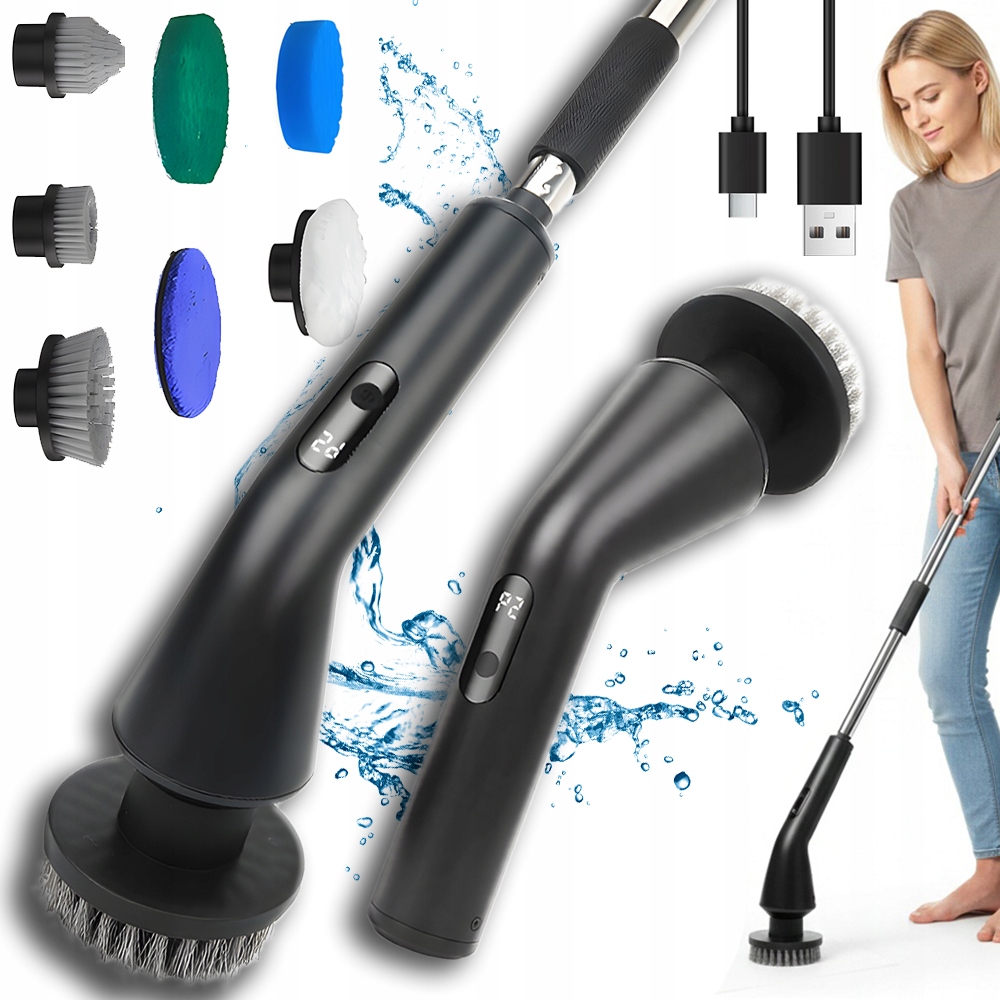 Levně 7V1 Bezdrátový Elektrický Rotační Kartáč Teleskopický Mop Turbo Mop