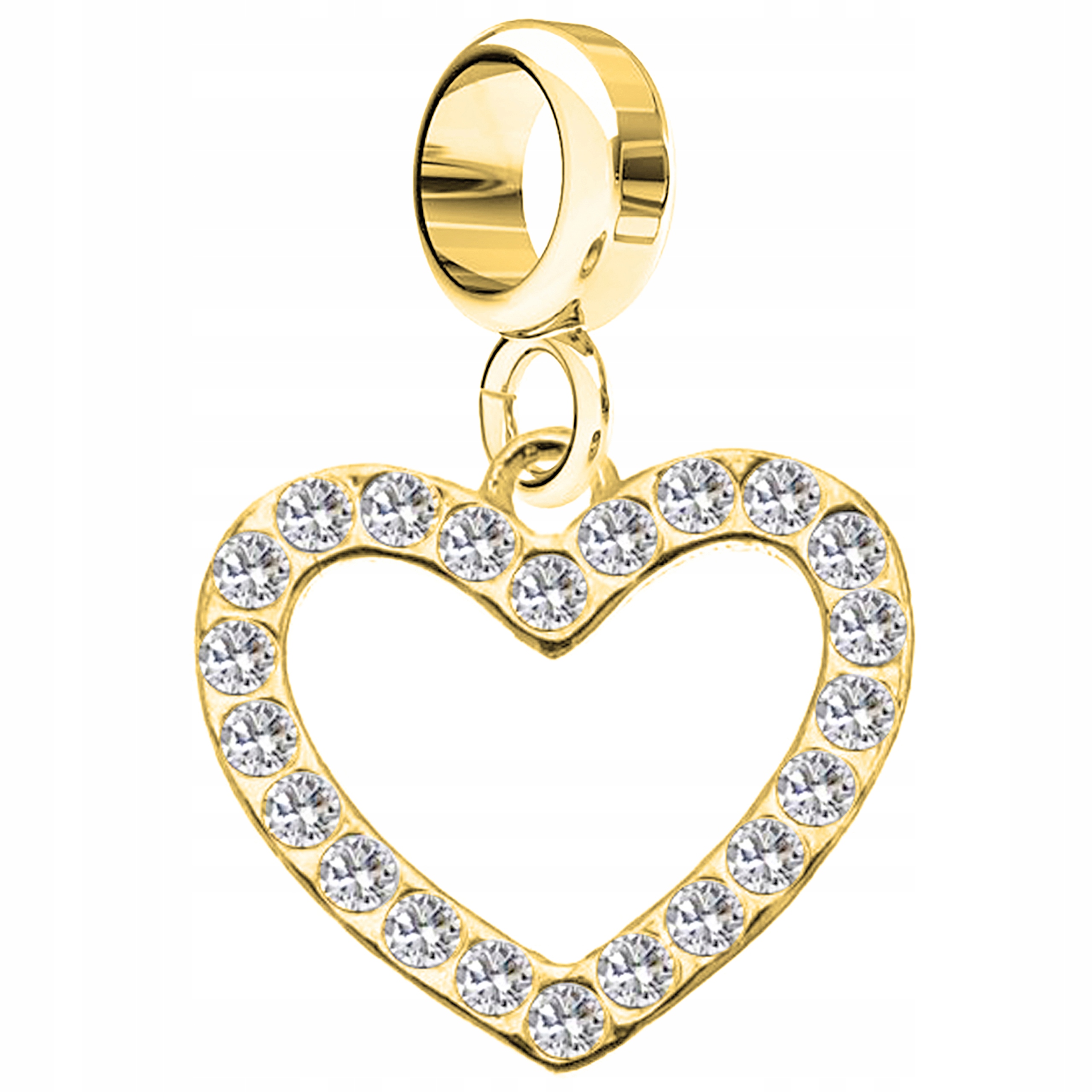 Charms Zlaté srdce Zirkony Srdíčko Heart s zirkony Stříbro 925