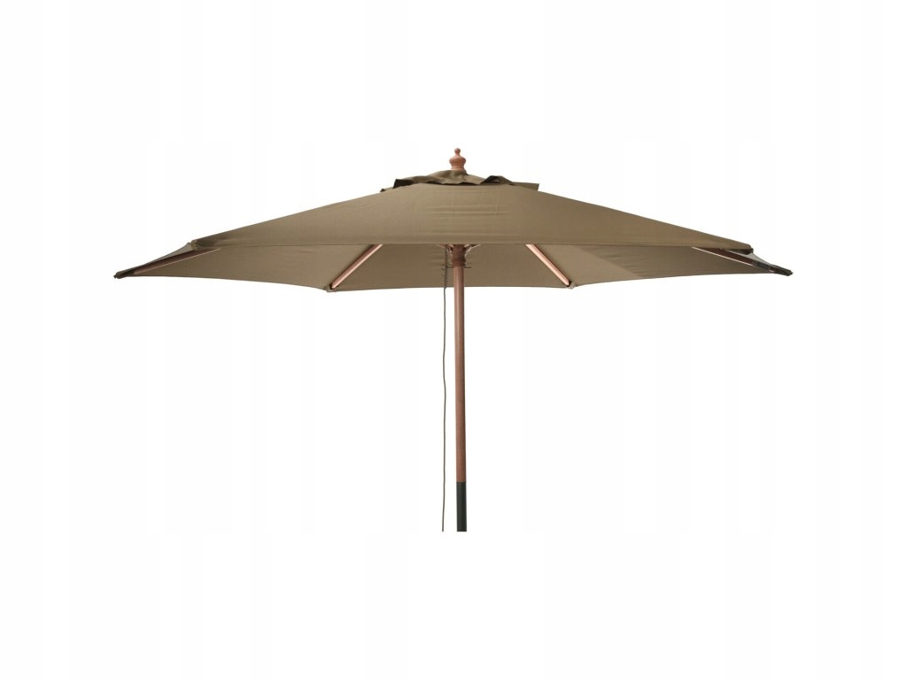 Drevený záhradný slnečník, Ø 250 cm, hnedý