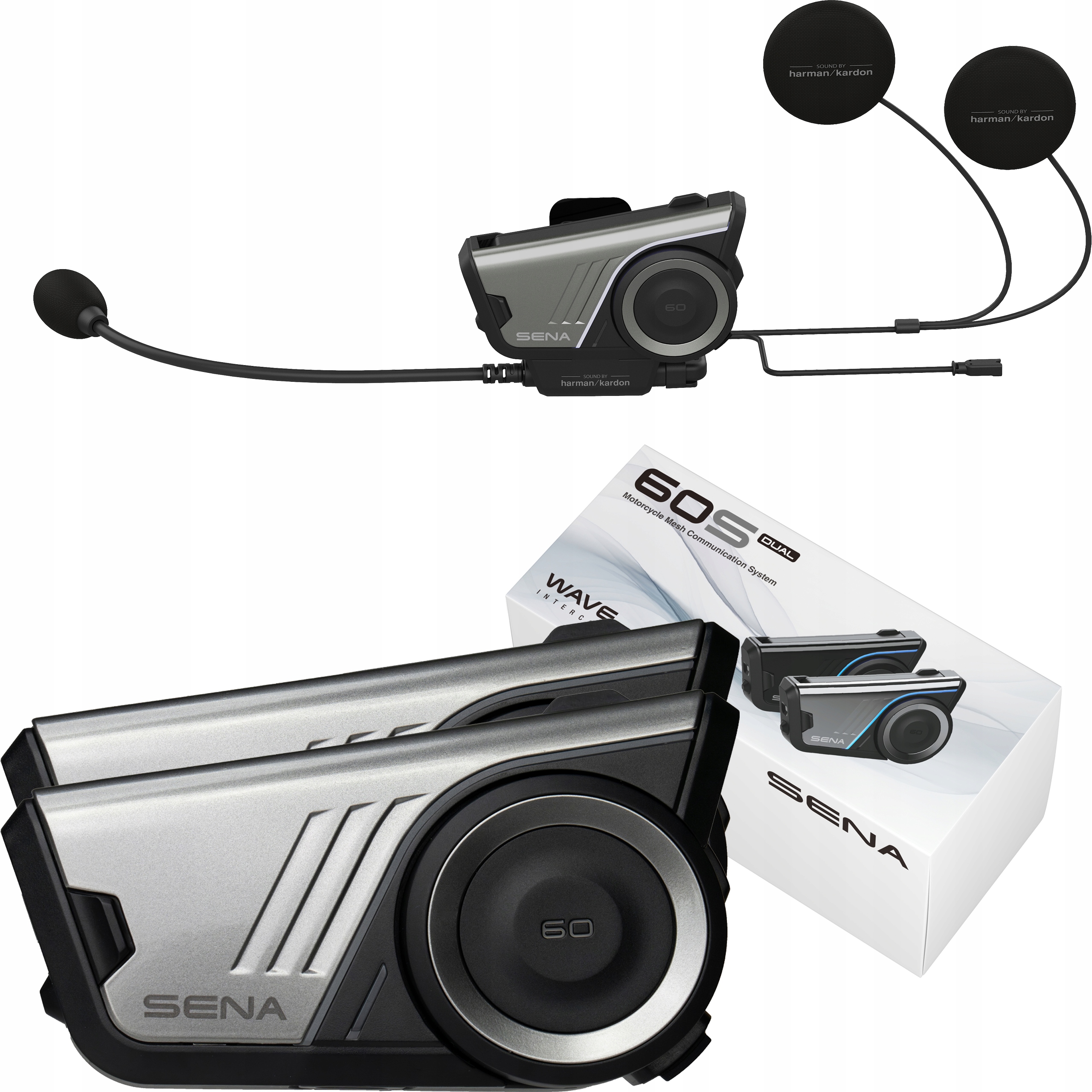 Sena Motocyklový Interkom 60S Dual Mesh 3.0 Bluetooth 2000M Fm Rádio Harman