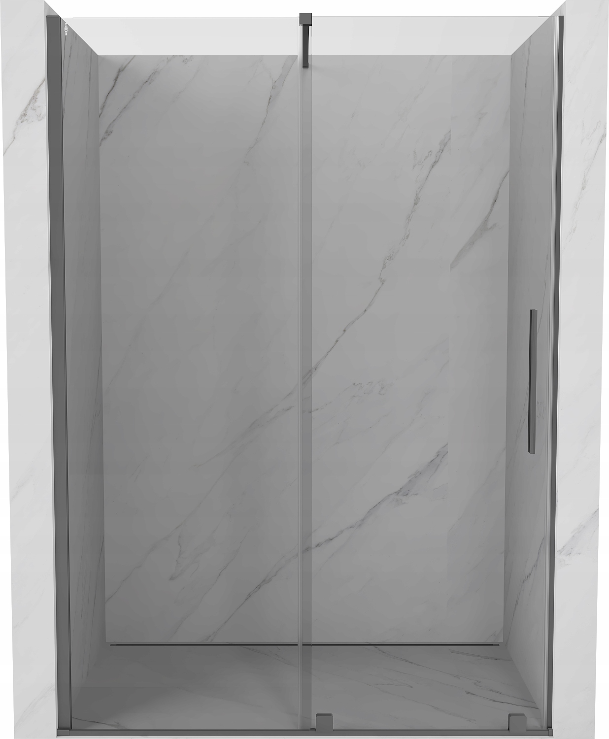 Mexen Velar 130 cm Posuvné Sprchové Dveře, Průhledné, Gun Metal