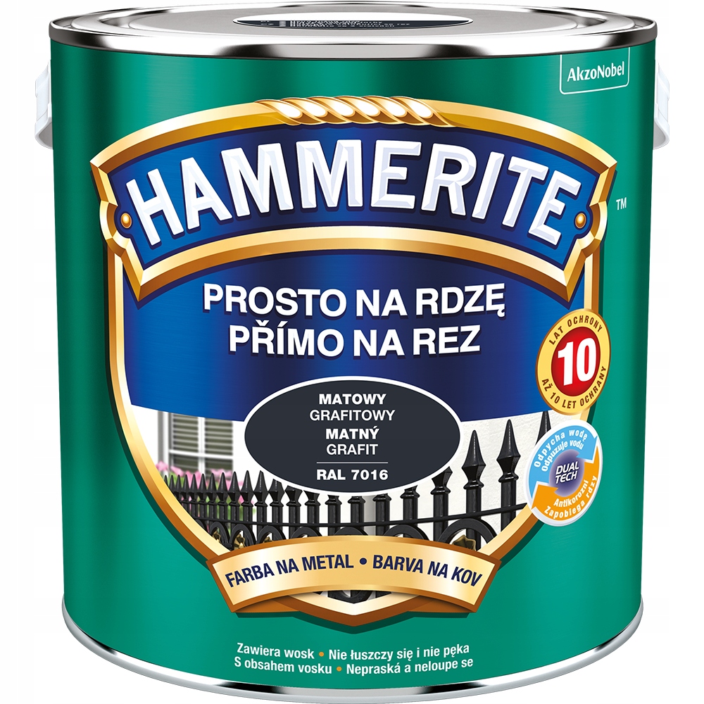 

Hammerite Farba na rdzę 0,7L Grafitowy Matowy
