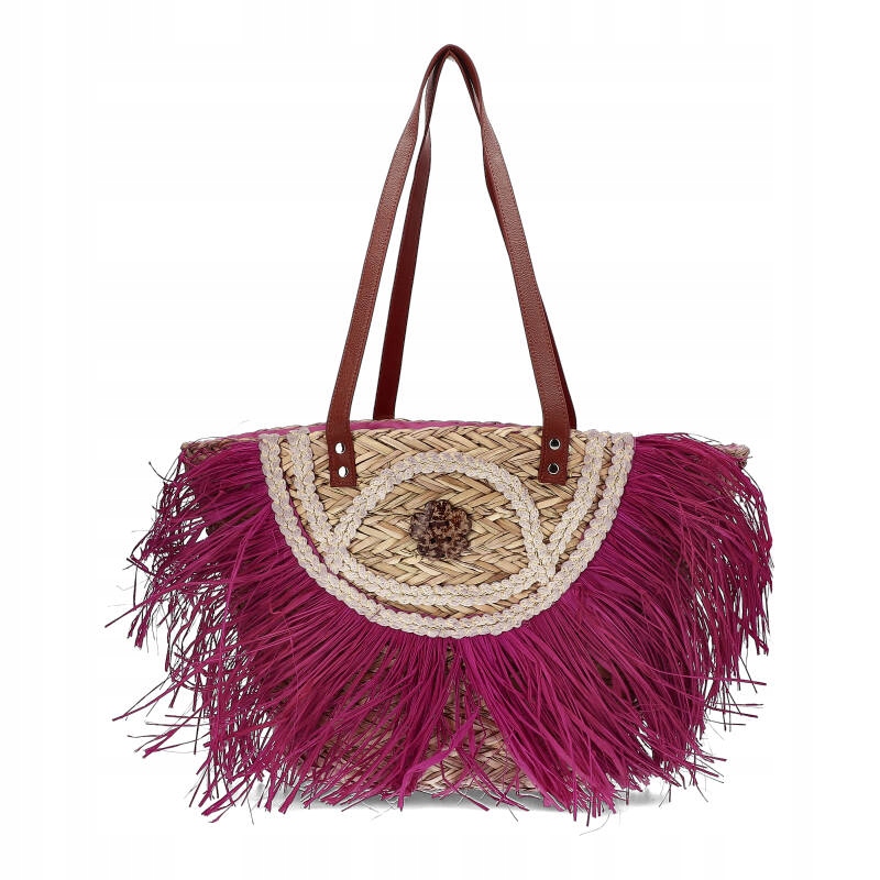 Růžová dámská kabelka Sca'Viola Košík v boho stylu