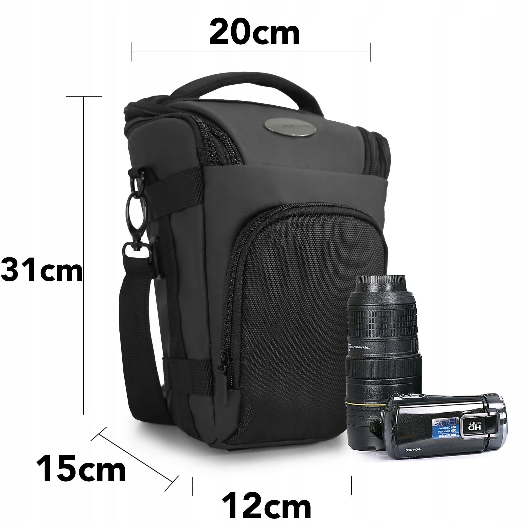 BAXXTAR Pro Novo II Torba Na Aparat SLR Czarna Z Paskiem Na Ramię — miniatura 2