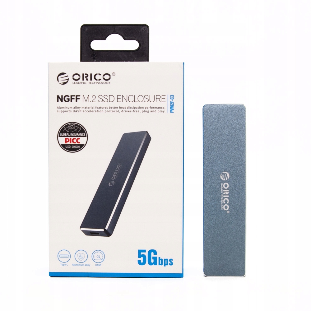 Orico obudowa do dysku M.2 NGFF, USB-C 5Gbps, do 2 TB, + kabel EAN (GTIN) 6936761895996