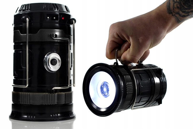 SOLARNA LATARKA LAMPKA KEMPINGOWA POWERBANK 3W1 USB AKUMULATOROWA HARCERSKA Moc 5 W