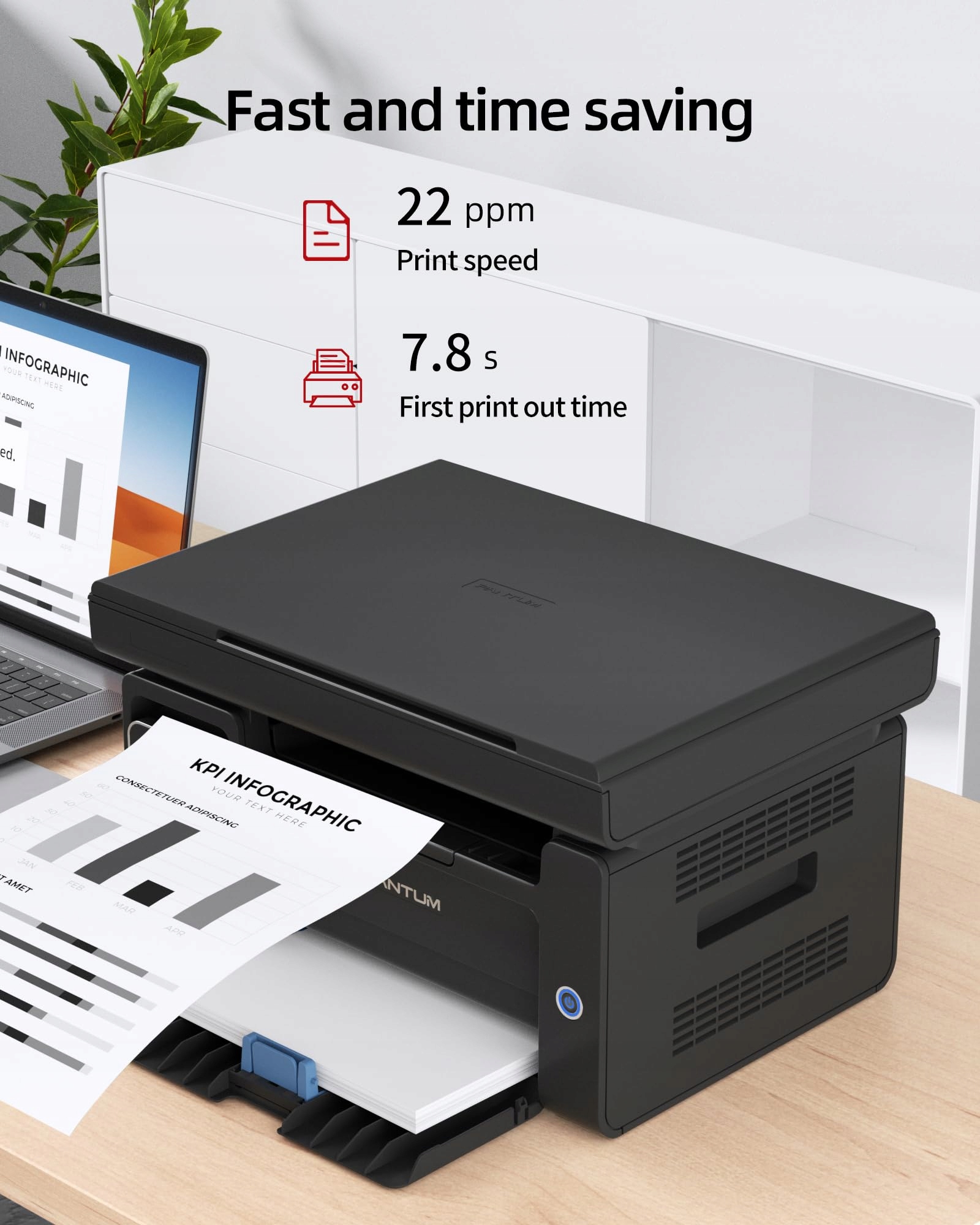 PANTUM M6500NW Laserowa Drukarka Skaner Kopiarka WiFi A4 Mono — miniatura 4