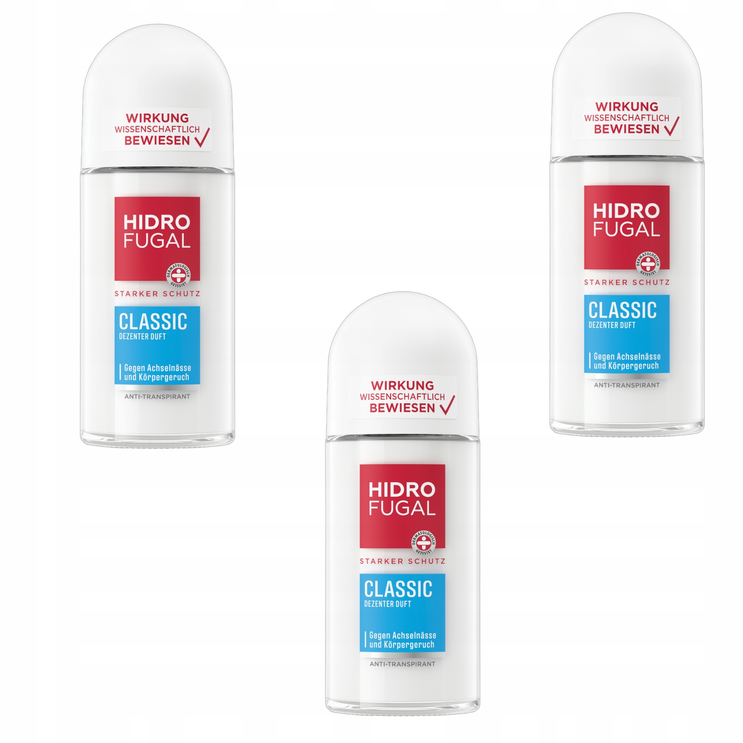 Hidrofugal Classic Silná ochrana Antiperspirant v kuličce unisex 3x50 ml
