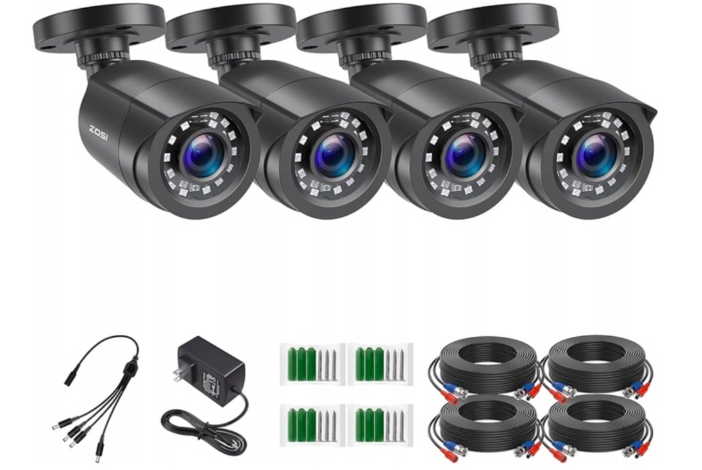 Kamery Firmy Zosi 4 Zestaw Kamer Do Monitoringu 2MP Tvi Hd Bnc