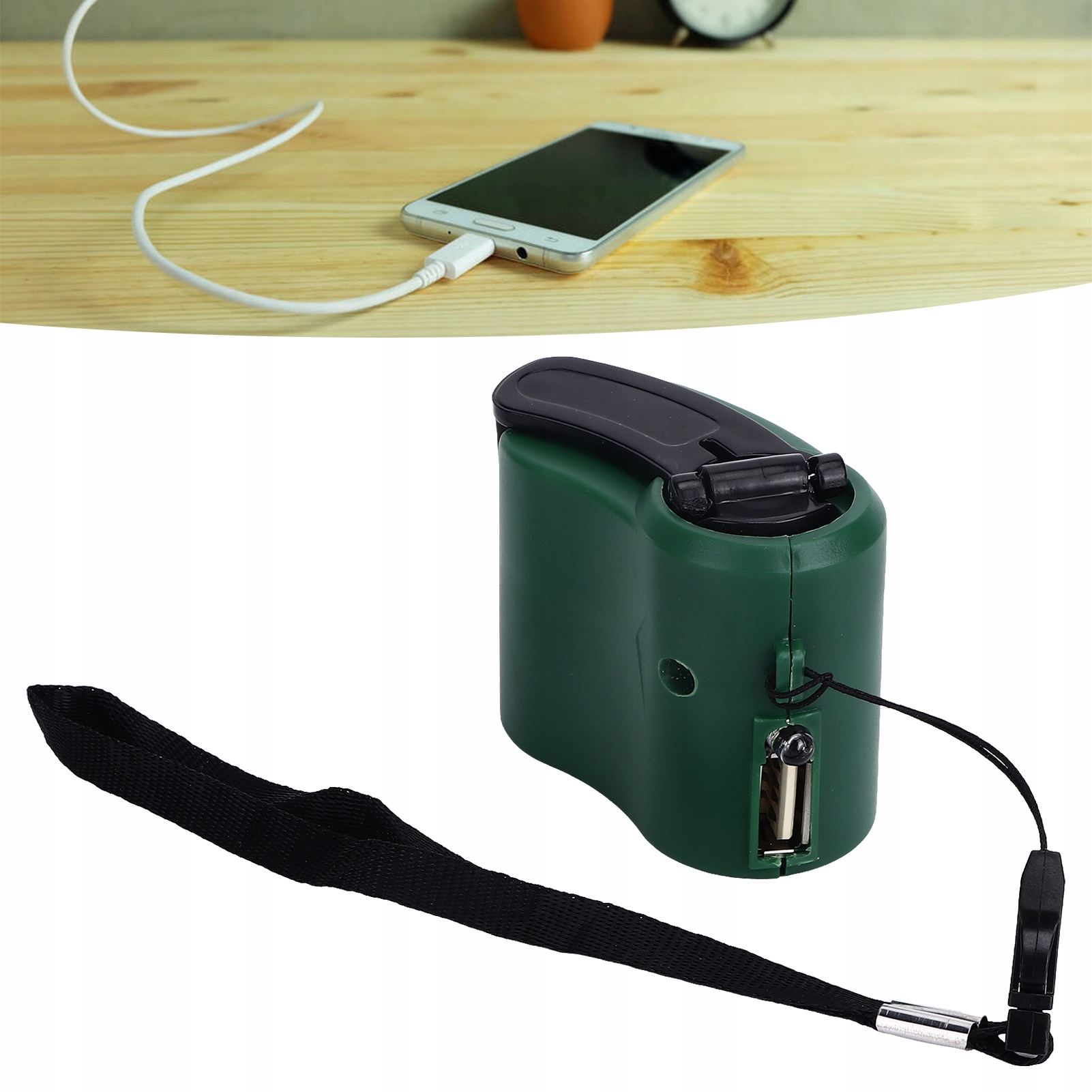 ŁADOWARKA RĘCZNA DYNAMO KORBKA TURYSTYCZNA USB Marka bez marki