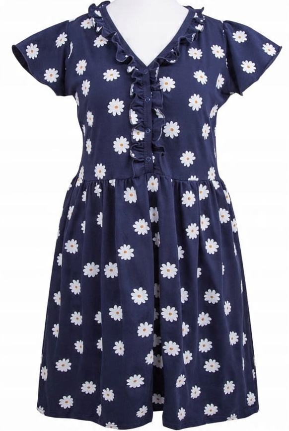 Těhotenská košile s krátkým rukávem Eevi Linda M sedmikrásky námořnická modrá