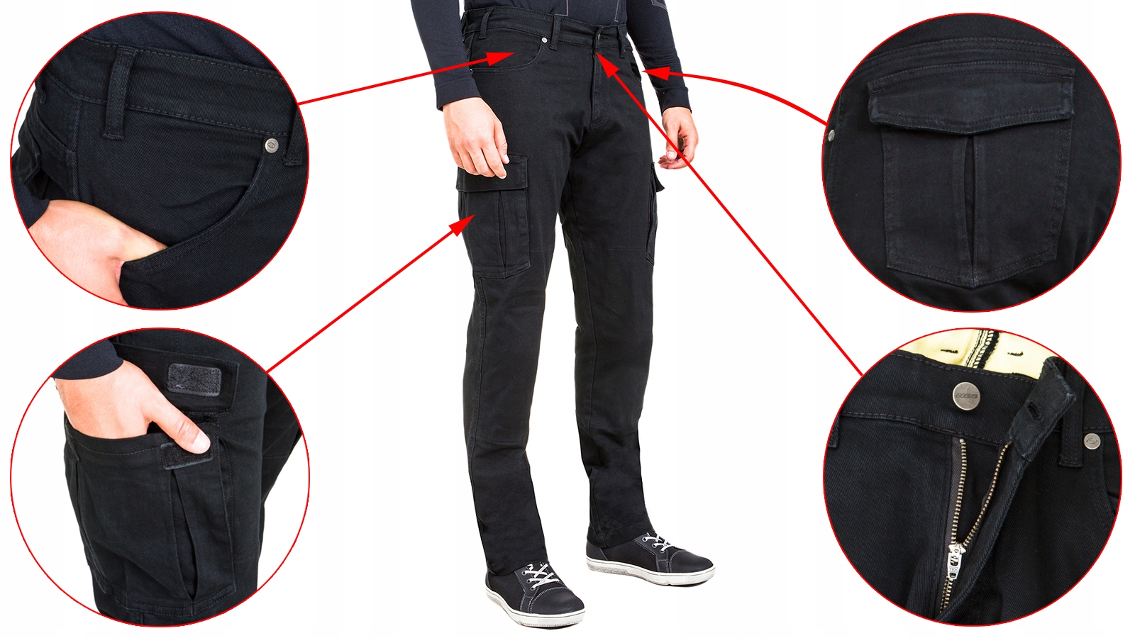 SPODNIE JEANSY MOTOCYKLOWE OZONE SHADOW II XL Producent Ozone