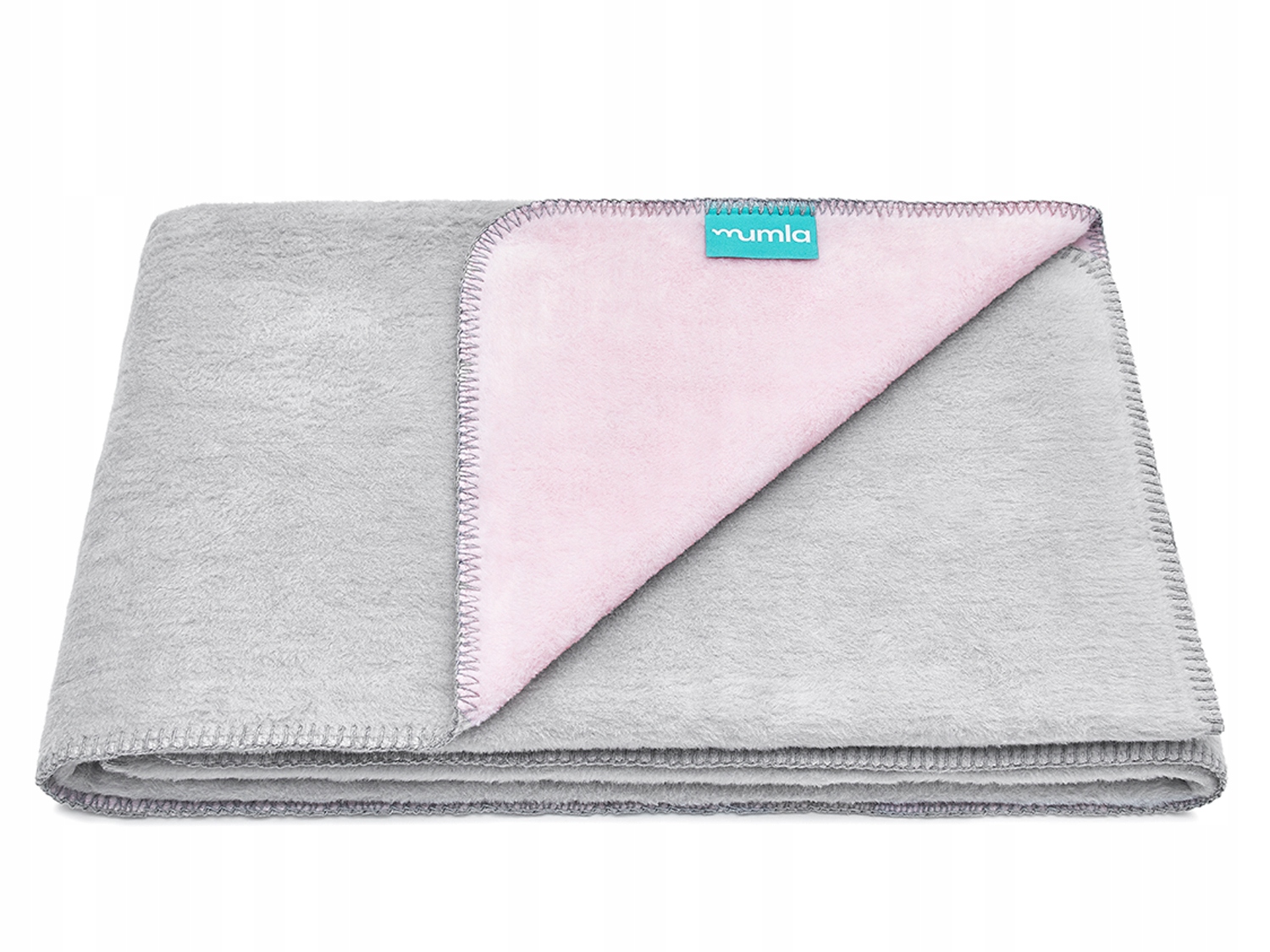 Růžovo-šedá deka 100 x 150 cm bavlněná Mumla