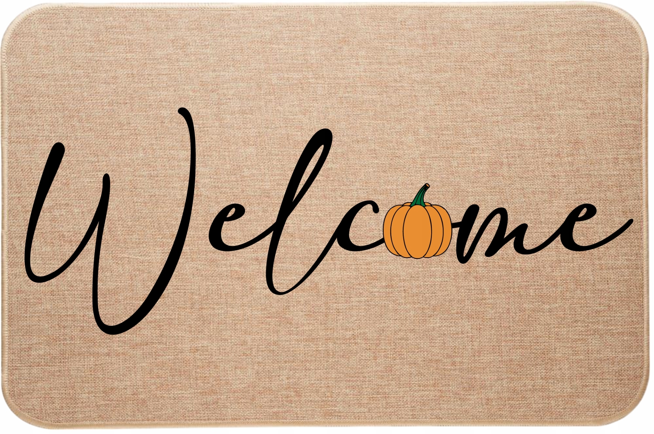 Vstupná ľanová rohožka jesenná vibe halloween tekvica Welcome Ahoj