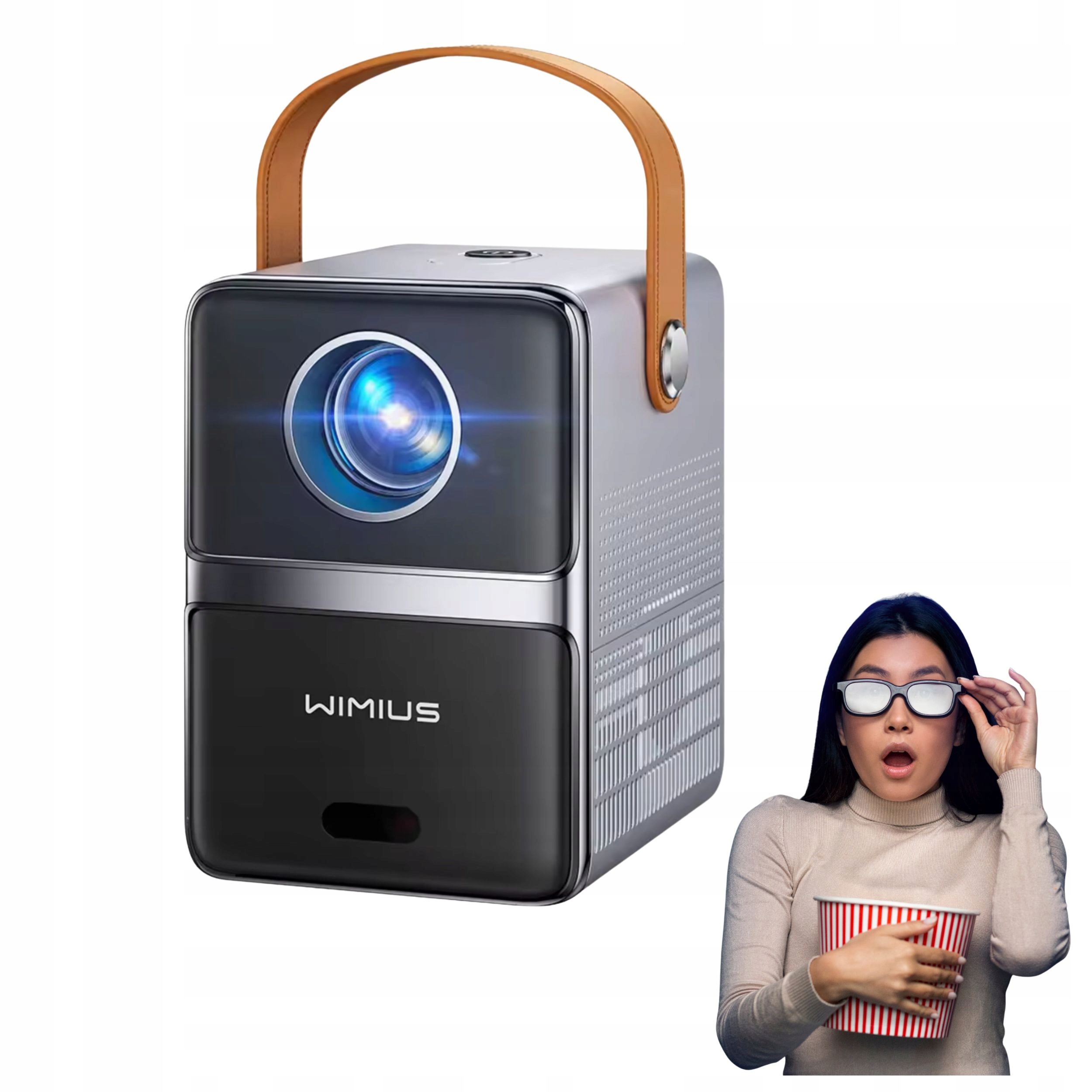 Přenosný Projektor Wimius Projektor Pro Domácí Kino 1080HD 2800 Lumenů