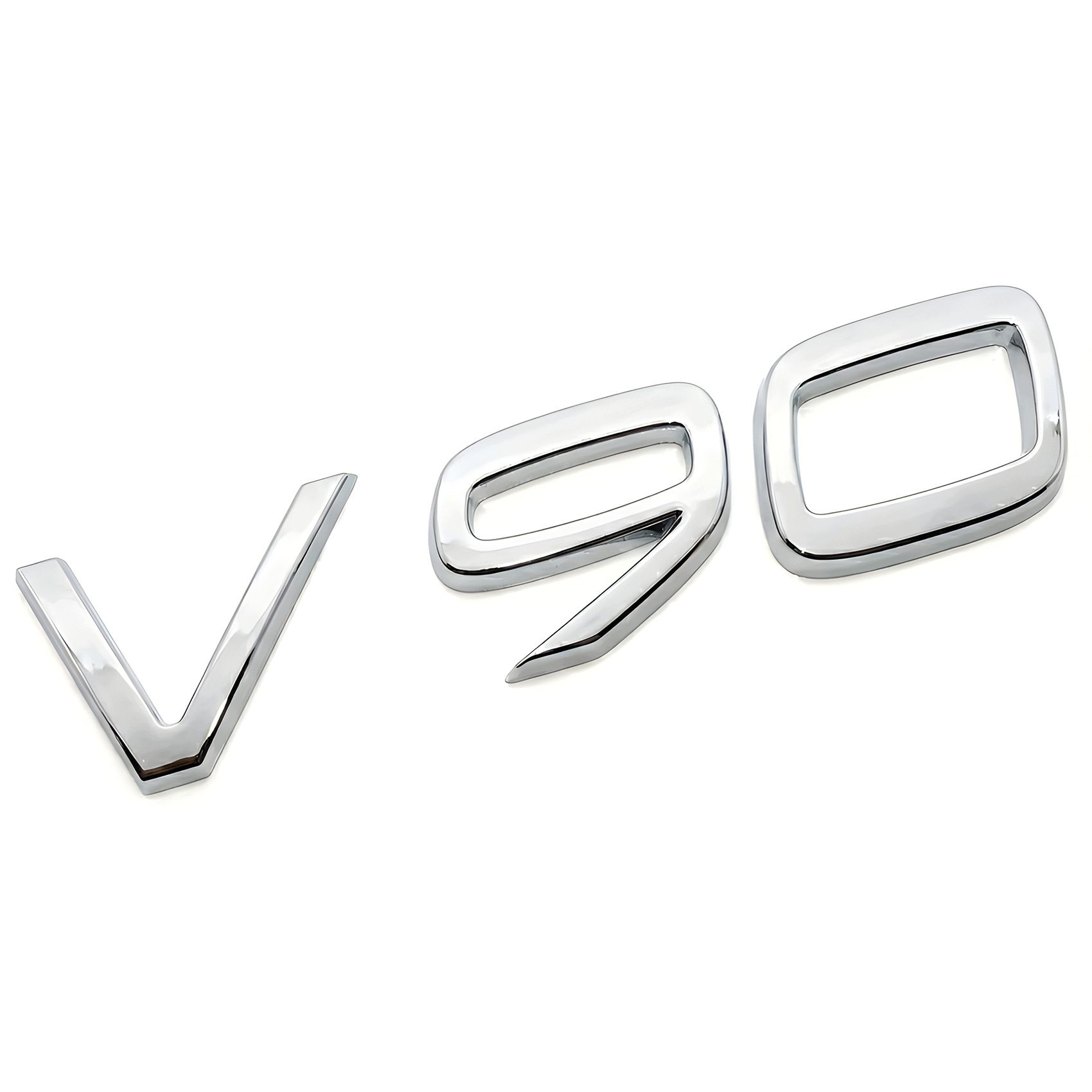 Emblemat Logo Znaczek Literki 3D Napis Volvo Tylnej Klapy V90 srebrny chrom