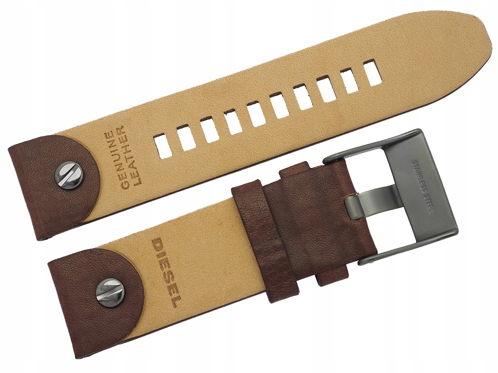 Pasek DIESEL DZ7258 brązowy skórzany 24 mm EAN (GTIN) 4051432655975