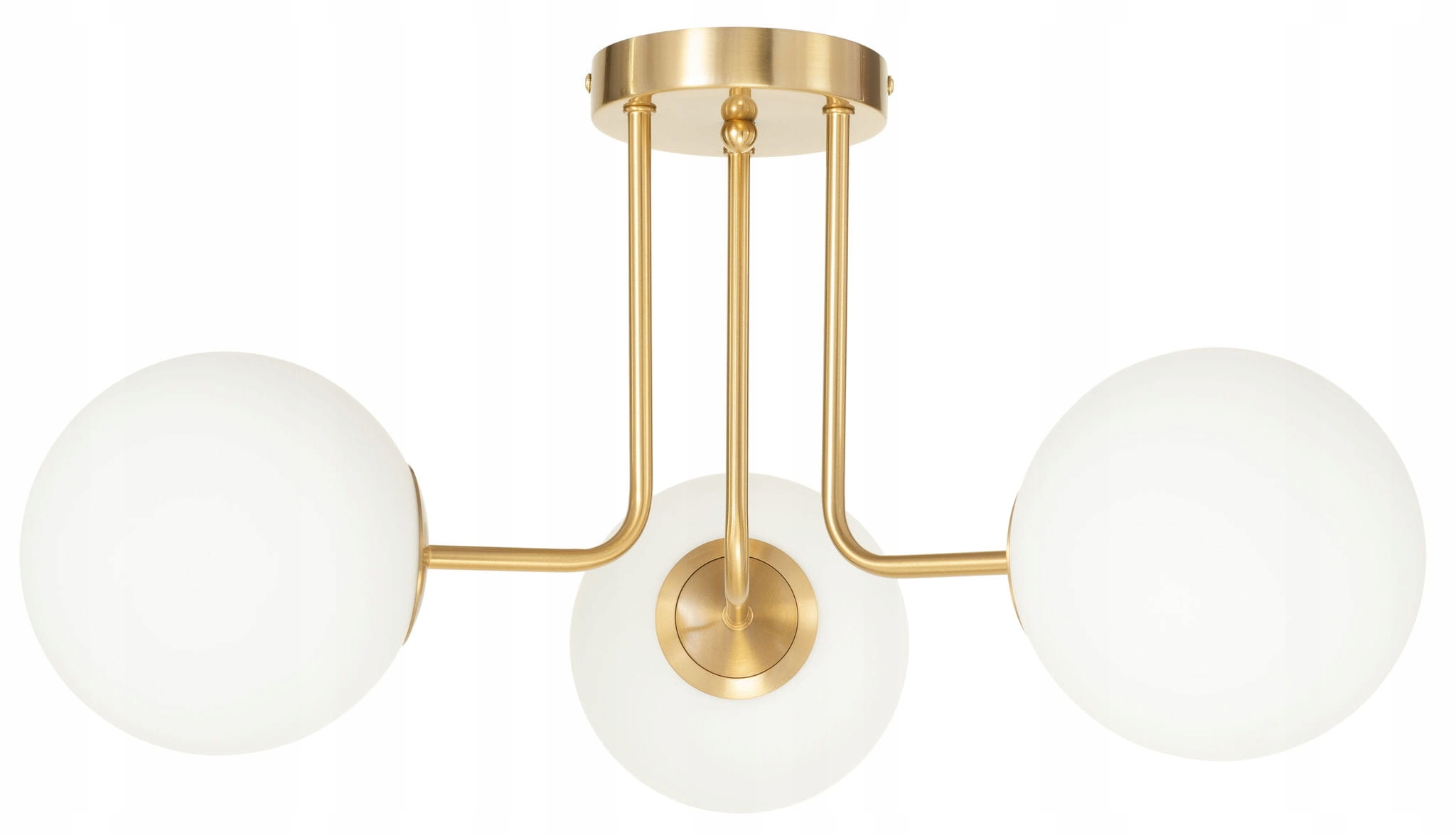 Stropní svítidlo zlatá Milano lustr 3 stínidla mléčné koule