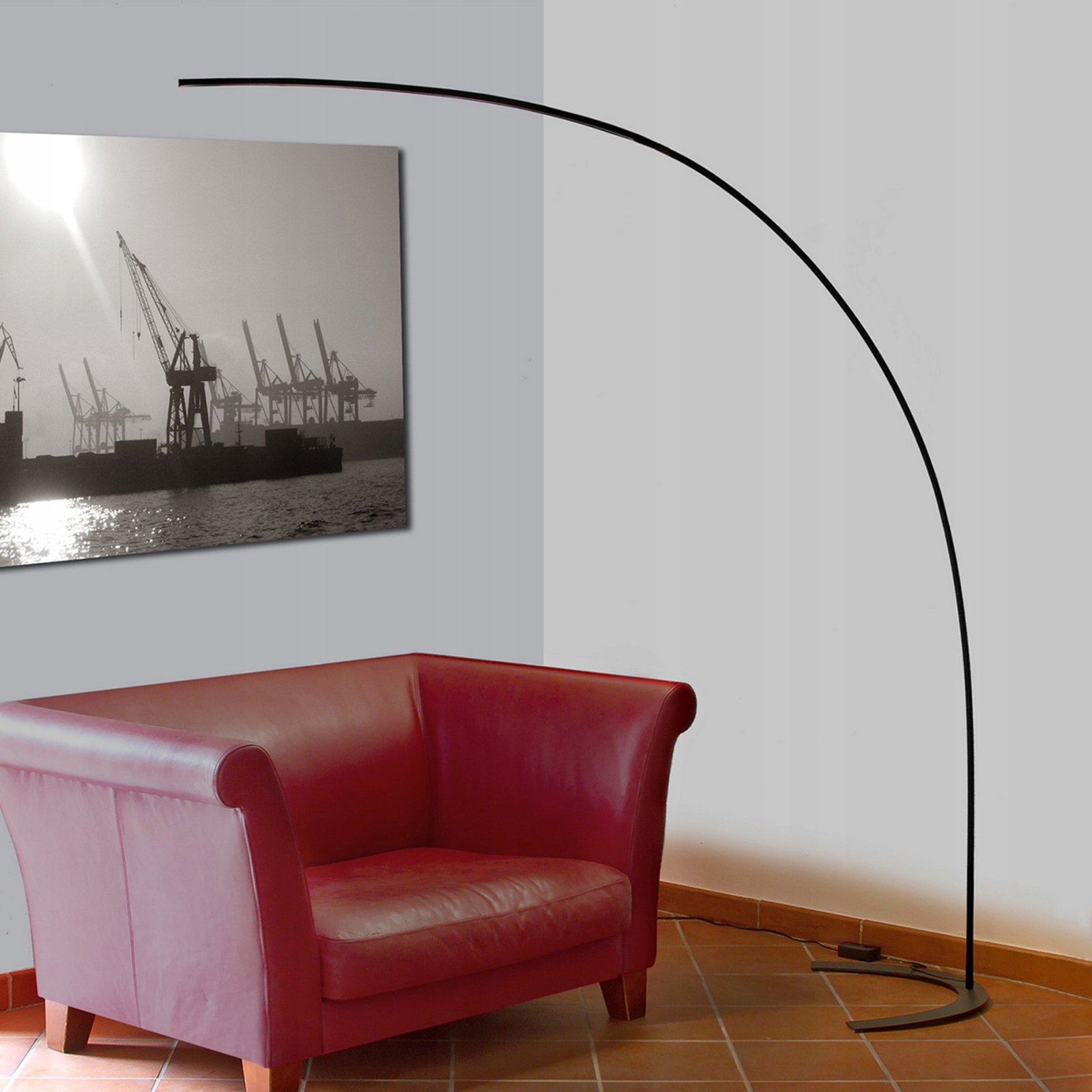 Lampa stojąca Led Lindby Danua, czarny, metal, wysokość 200 cm