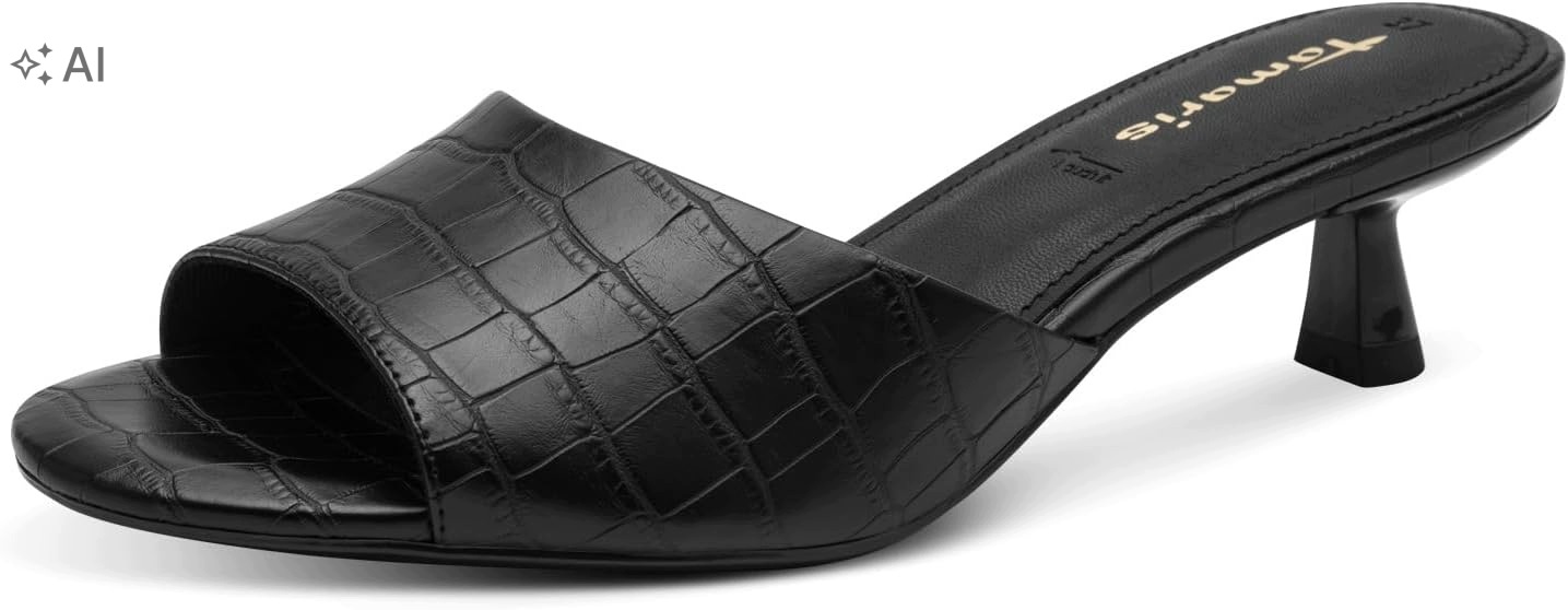 Tamaris Černé Elegantní Nazouváky S Efektem Krokodýlí Kůže 42 6PA