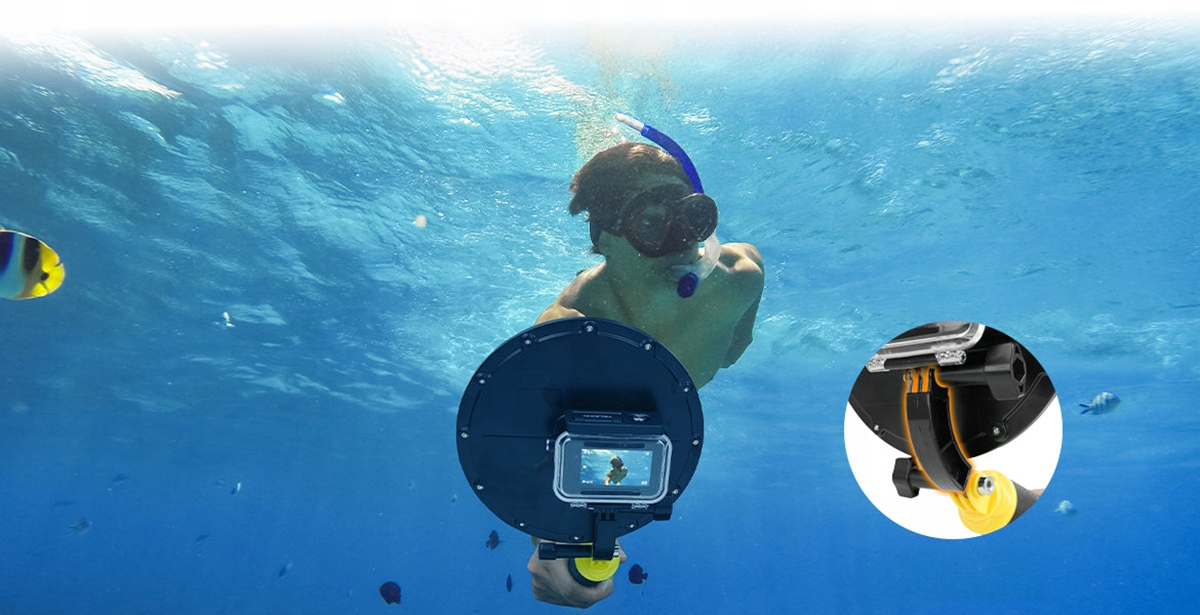 Wodoodporna kopuła do kamer sportowych DJI Action 3 / 4 Telesin Dome Port Cechy dodatkowe wodoodporna