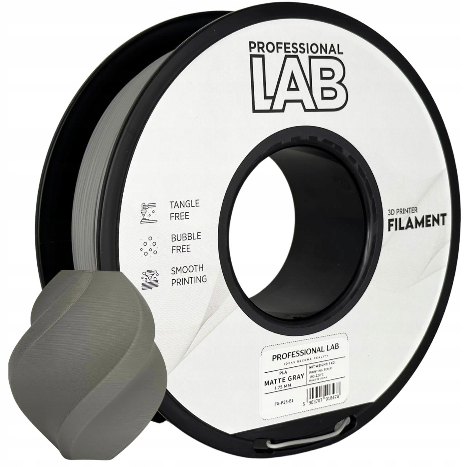 Filament Pla Matte Gray 1,75mm 1kg szary matowy Smart Print