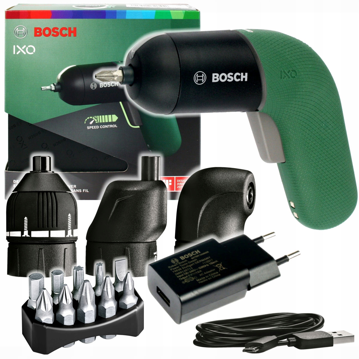 ШУРУПОВЕРТ IXO 6 BOSCH + 10 БИТ + АДАПТЕРЫ 3
