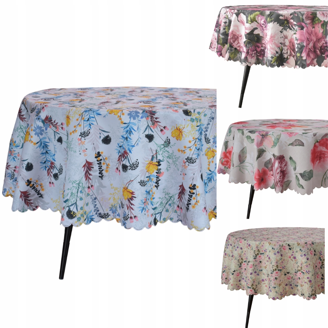 Obrus Owalny Plamoodporny Owal Kwiaty 110X170 Różne Do Ogrodu Salonu