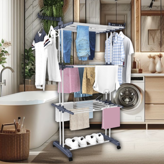 SUSZARKA NA PRANIE PIONOWA DUŻA SKŁADANA DO UBRAŃ BIELIZNY STOJĄCA WYSOKA Model Suszarka stojąca