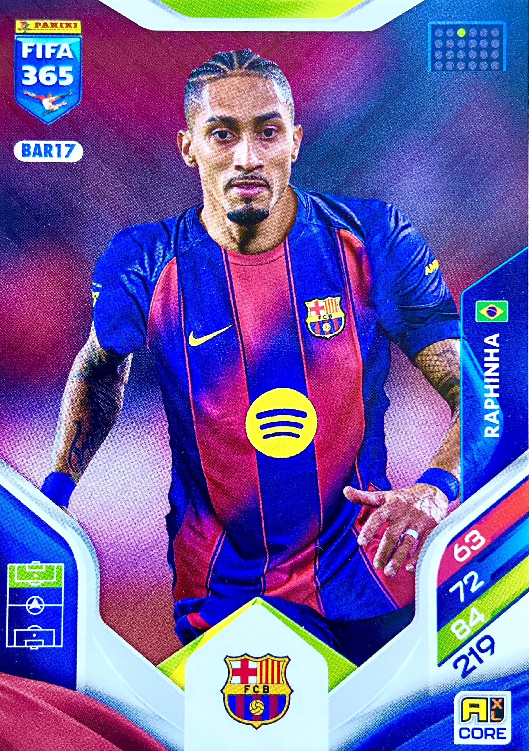 Panini Fifa 365 2026 Core Team Mate BAR17 Raphinha Fc Barcelona