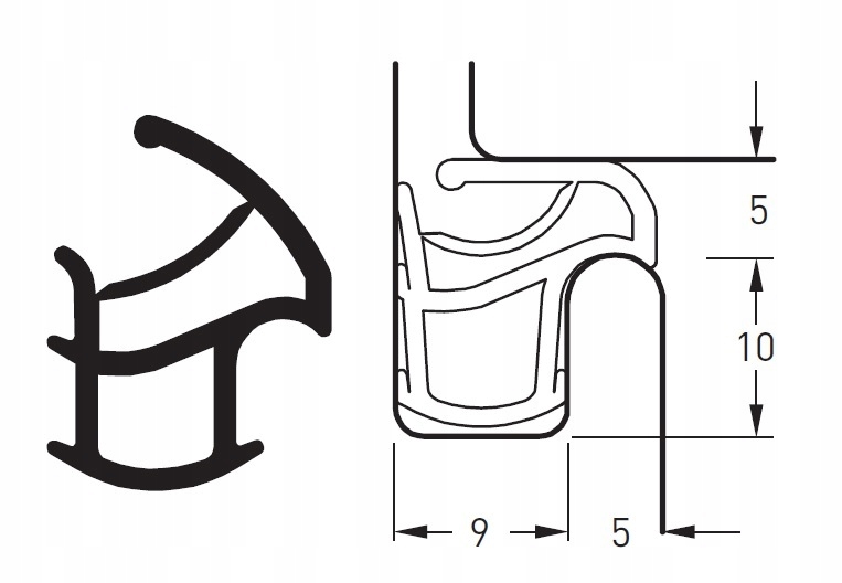 Uszczelka drzwi stal ościeżnica S-7343 GERDA WIKĘD Marka inna