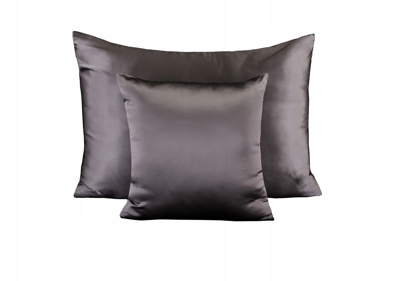 100 % Hodvábna obliečka na vankúš 50x70 Vankúš Posteľná Bielizeň Dark Grey Šedá
