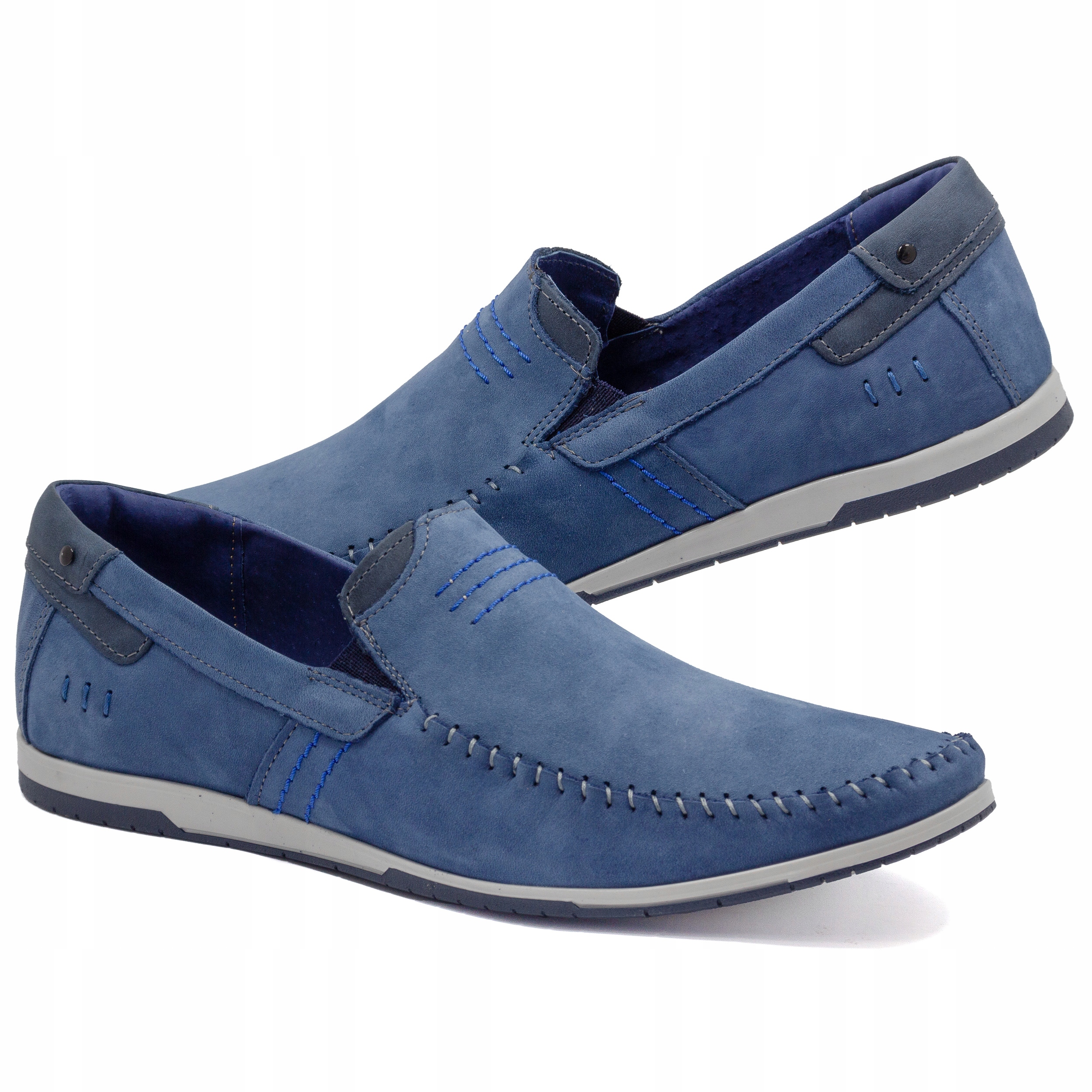 Pohodlné měkké polské mokasíny Komodo 876 blu 41