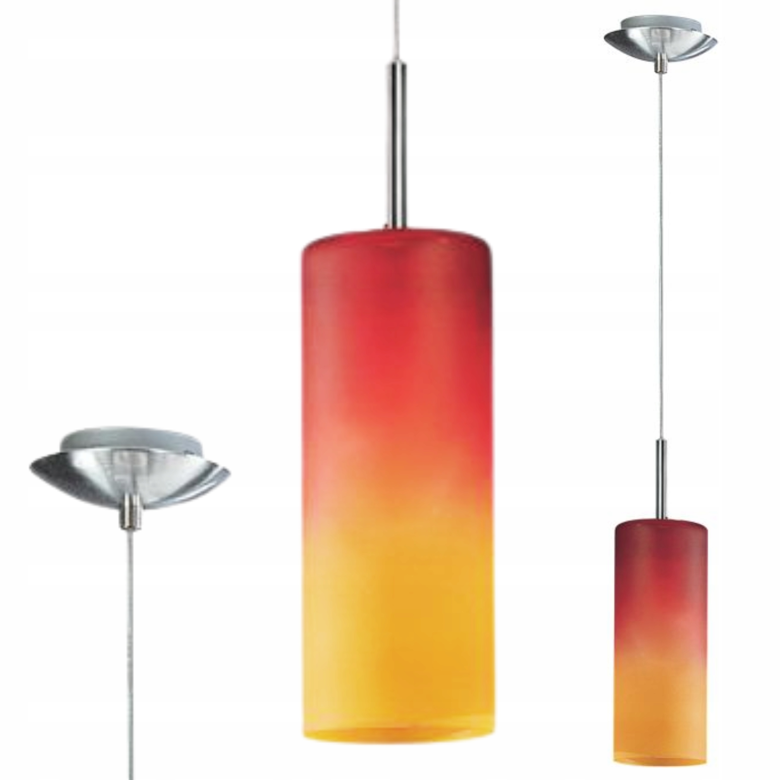 Lampa wisząca nad Wyspę Stół w Jadalni Czerwono-Pomarańczowa Eglo TROY1 E27